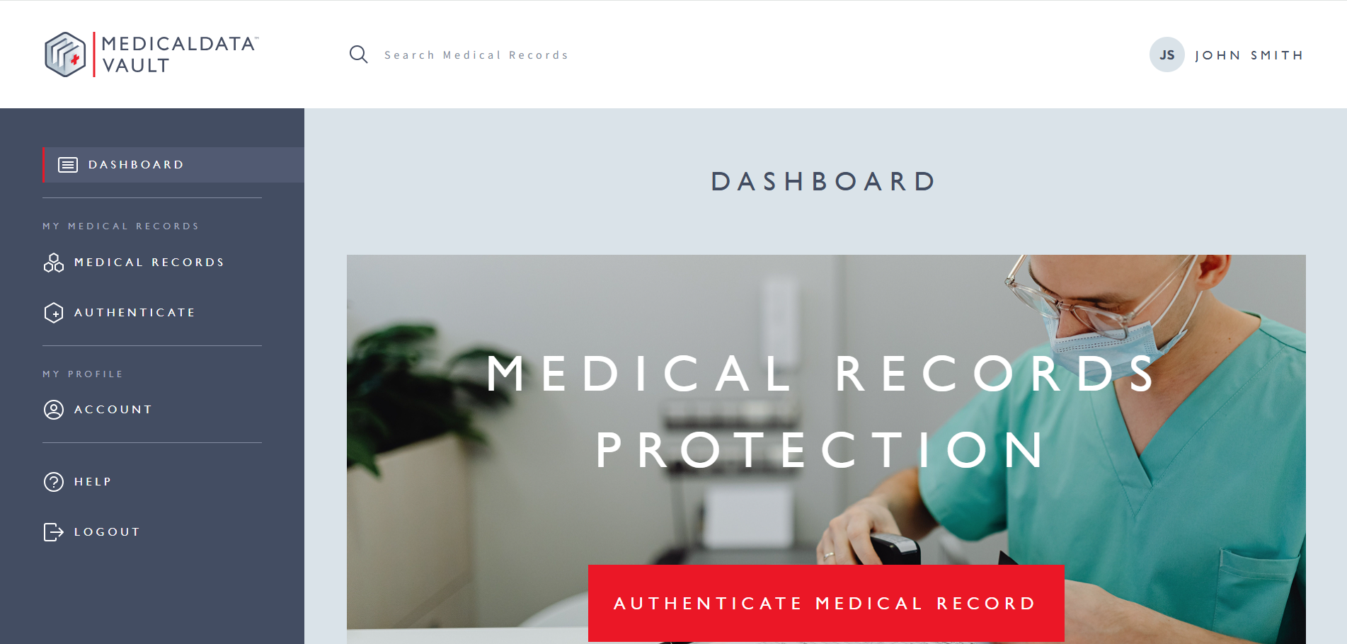 MedicalData Vault - Dashboard