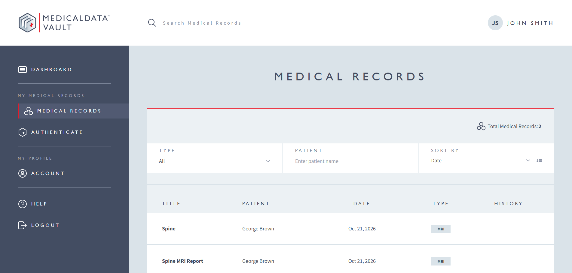 MedicalData Vault - Medical Records